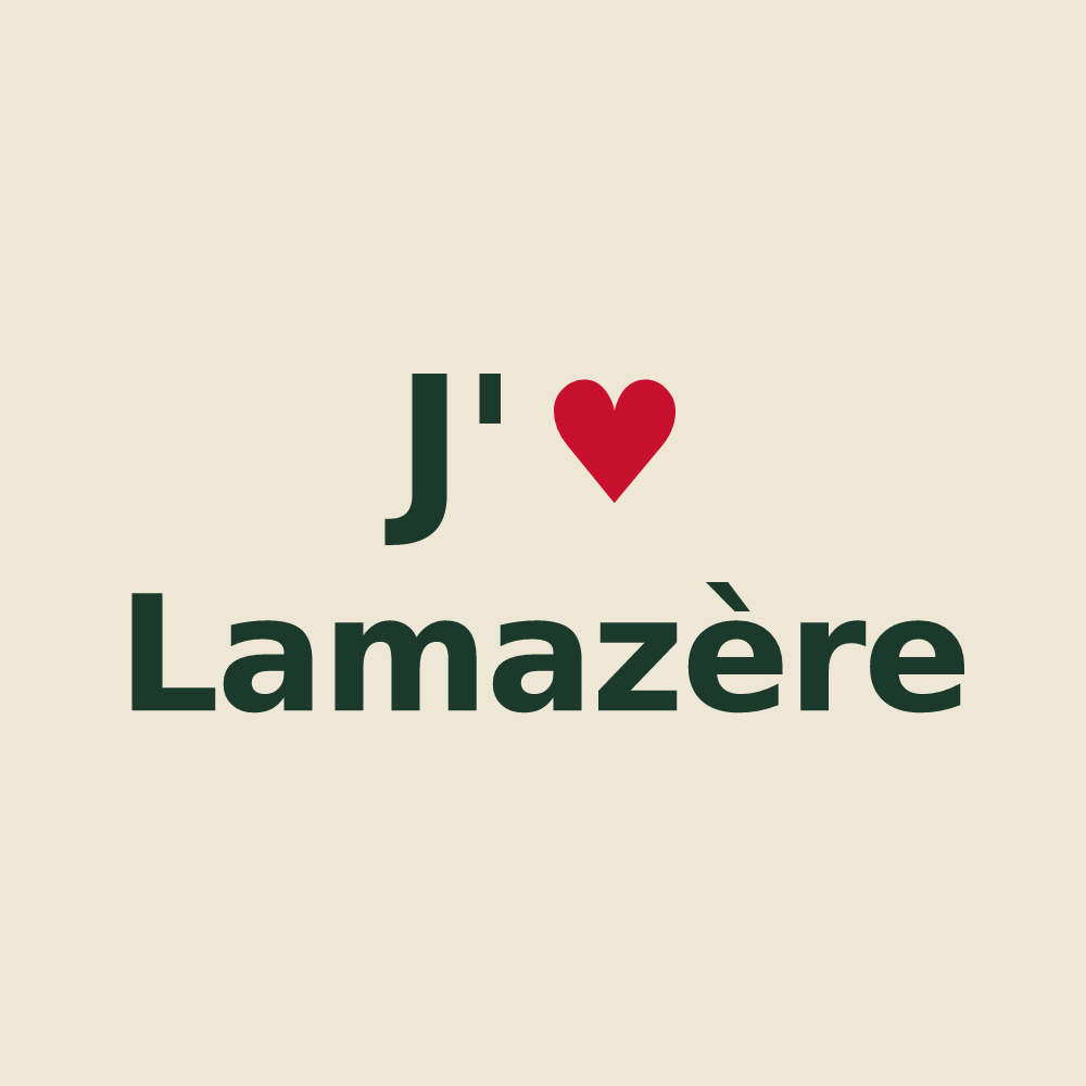 Tote bag personnalisé Lamazère — design J'aime Lamazère