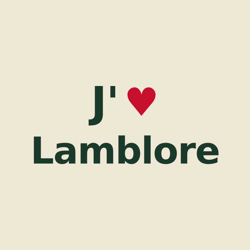 Tote bag personnalisé Lamblore — design J'aime Lamblore