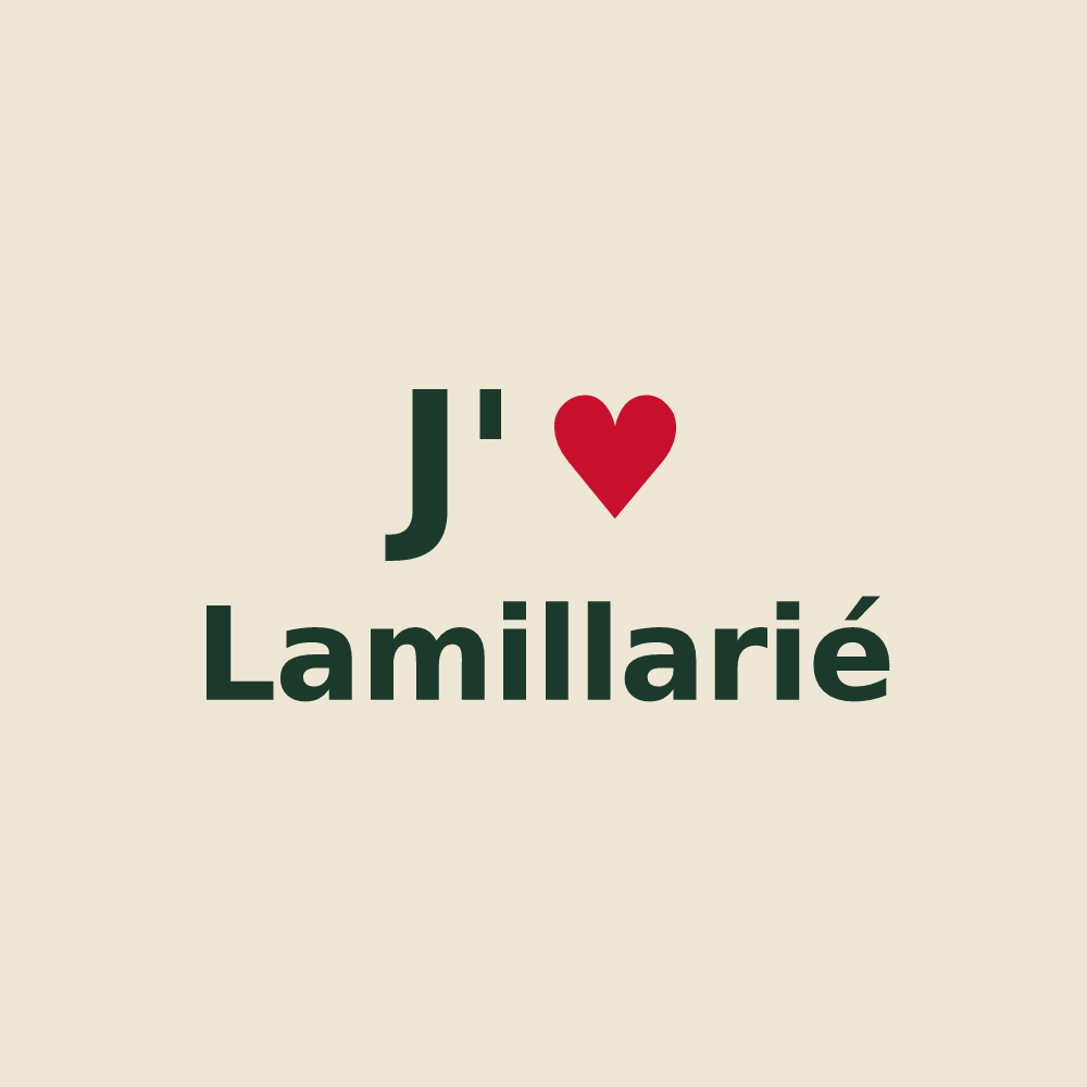 Tote bag personnalisé Lamillarié — design J'aime Lamillarié