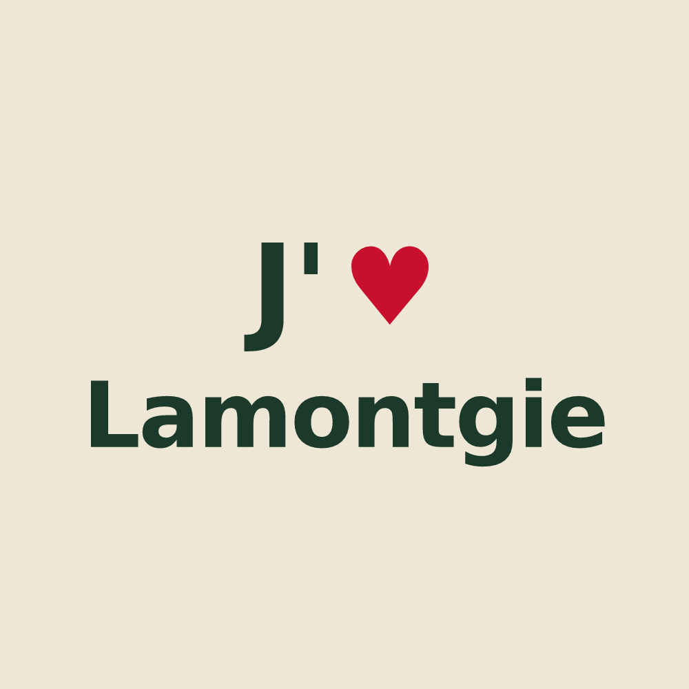 Tote bag personnalisé Lamontgie — design J'aime Lamontgie