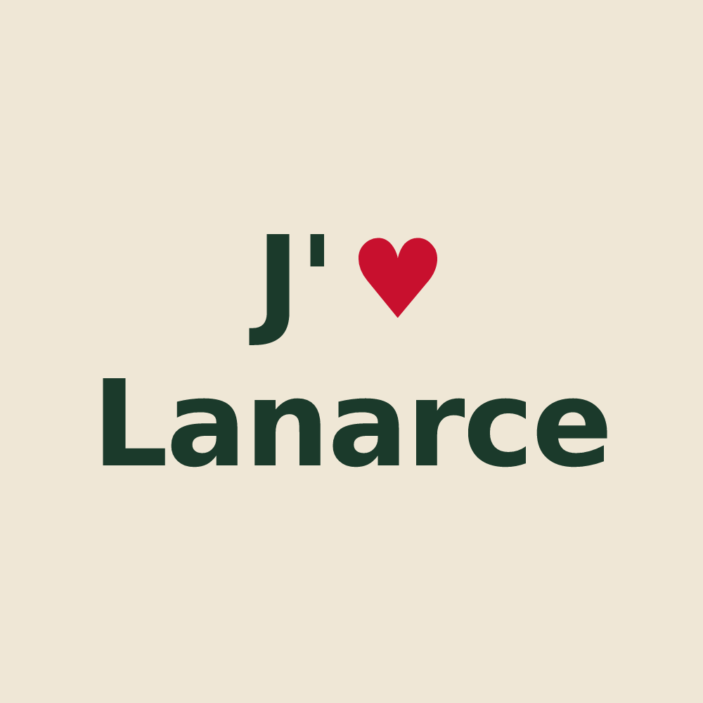 Tote bag personnalisé Lanarce — design « J'aime Lanarce » imprimé sur le tote bag