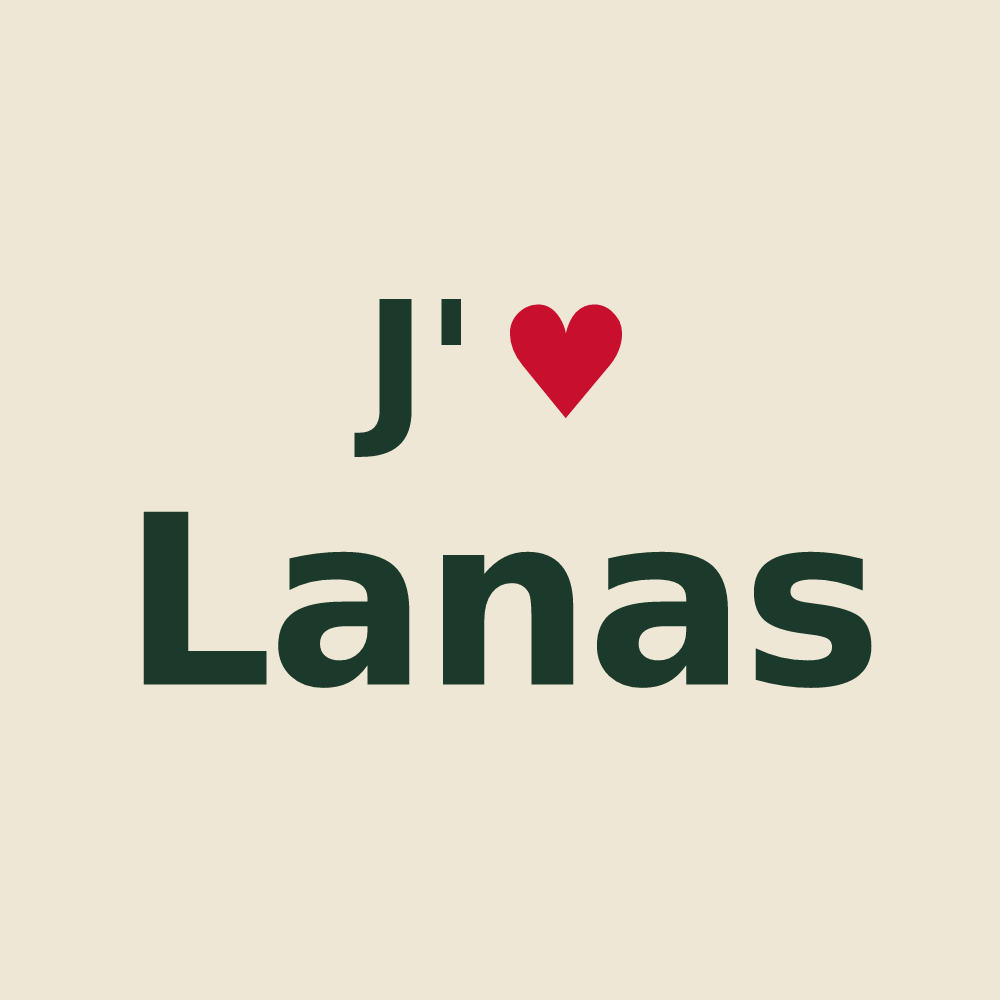 Tote bag personnalisé Lanas — design « J'aime Lanas » imprimé sur le tote bag