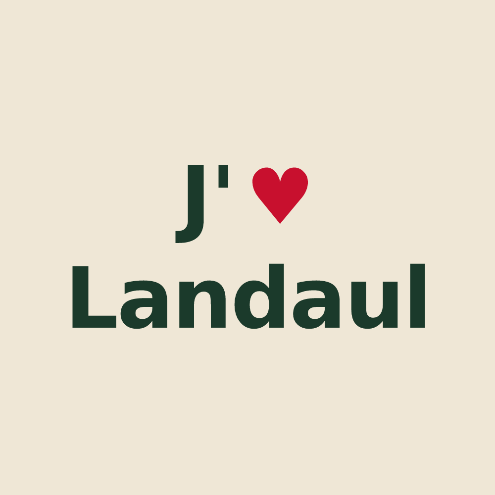 Tote bag personnalisé Landaul — design J'aime Landaul