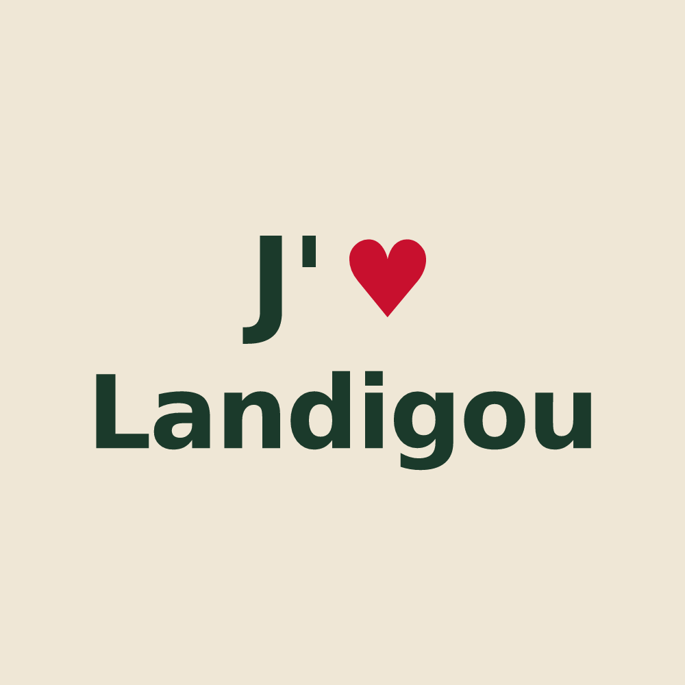 Tote bag personnalisé Landigou — design J'aime Landigou