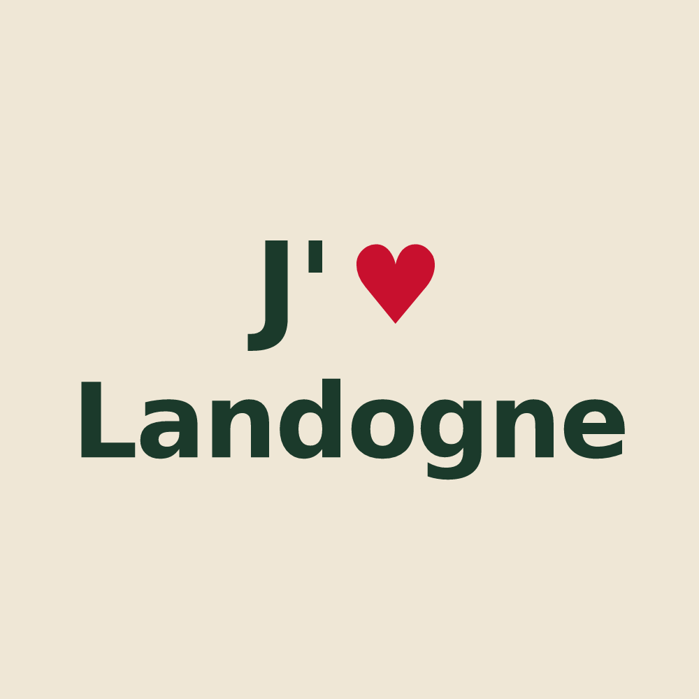 Tote bag personnalisé Landogne — design J'aime Landogne