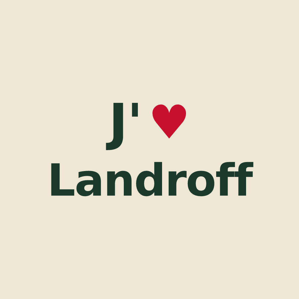 Tote bag personnalisé Landroff — design J'aime Landroff