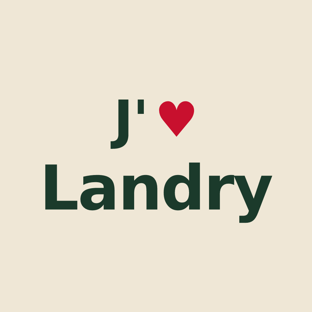 Tote bag personnalisé Landry — design « J'aime Landry » imprimé sur le tote bag