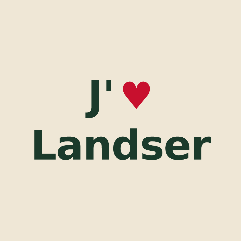 Tote bag personnalisé Landser — design J'aime Landser