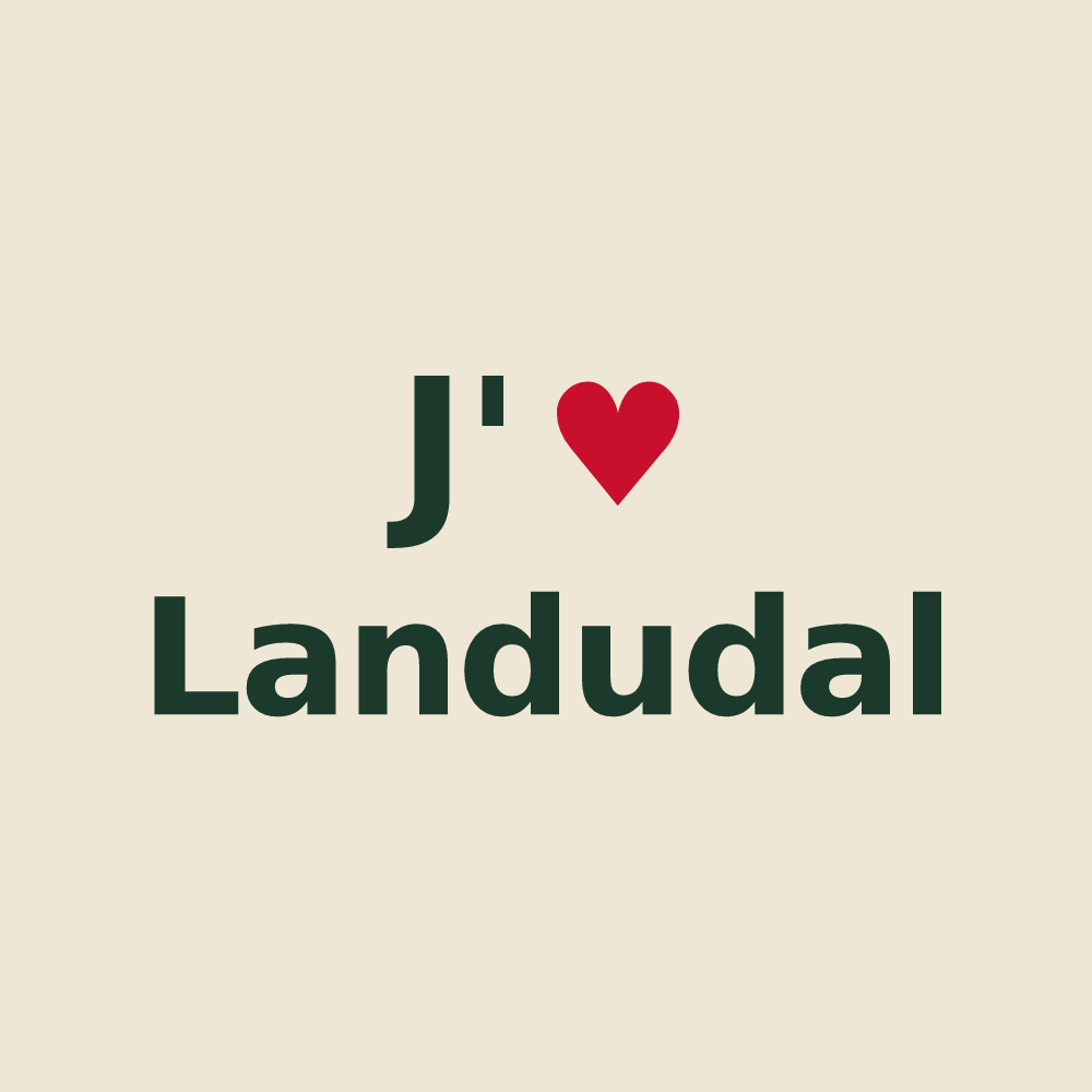 Tote bag personnalisé Landudal — design J'aime Landudal