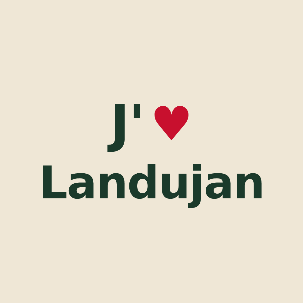 Tote bag personnalisé Landujan — design J'aime Landujan