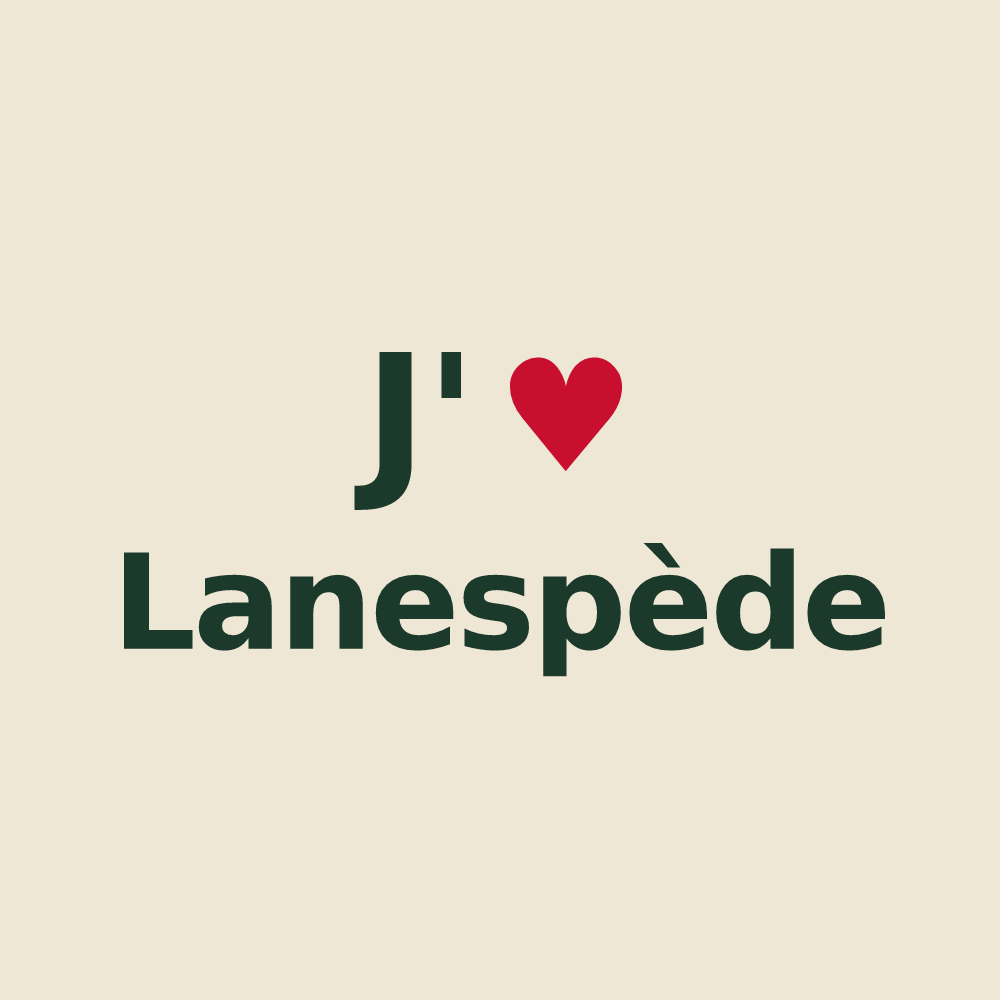 Tote bag personnalisé Lanespède — design J'aime Lanespède