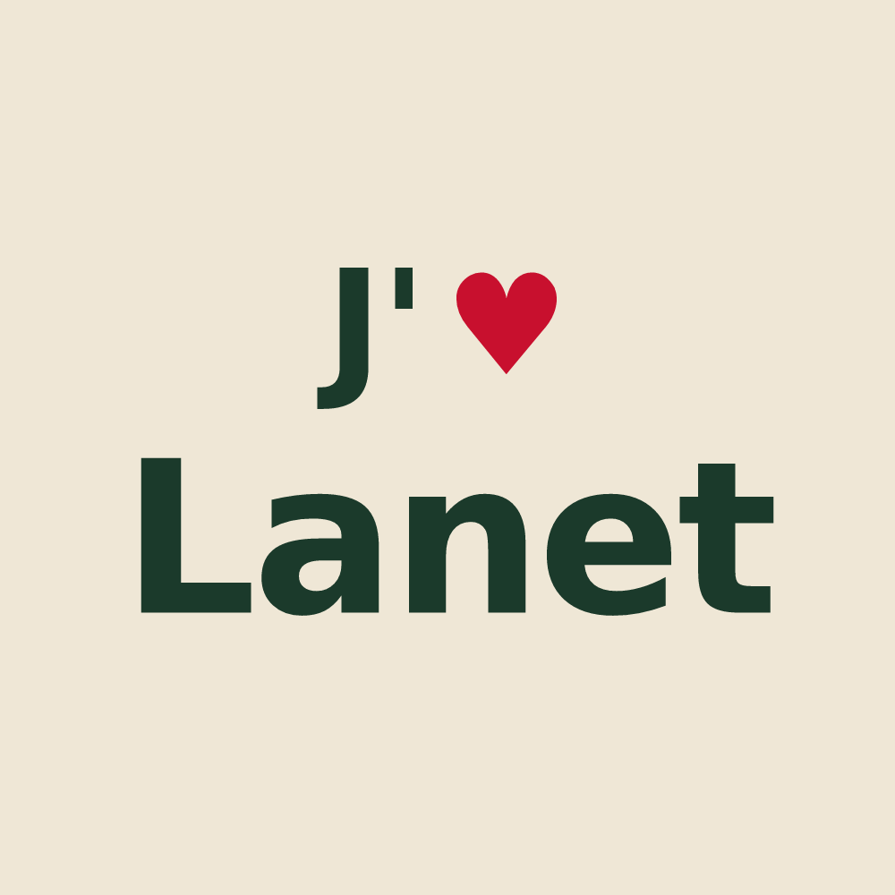 Tote bag personnalisé Lanet — design J'aime Lanet