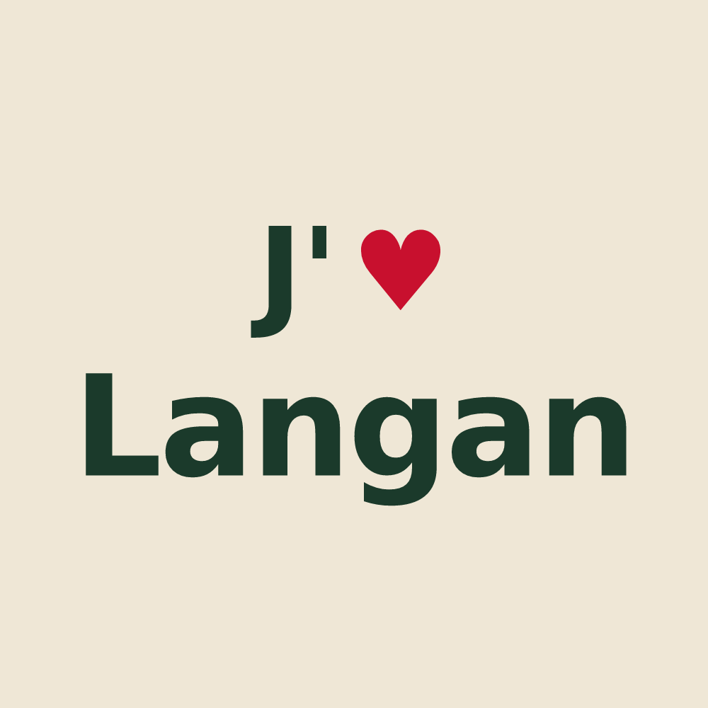 Tote bag personnalisé Langan — design J'aime Langan