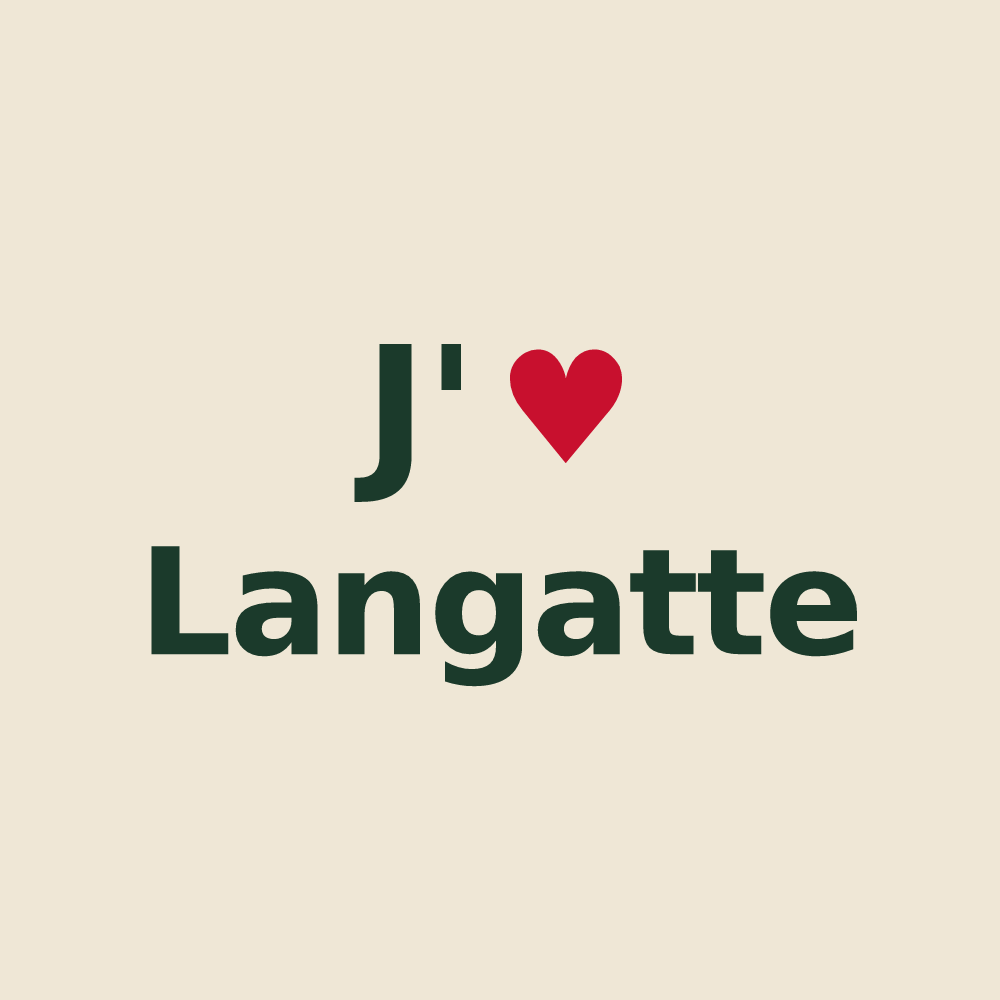 Tote bag personnalisé Langatte — design J'aime Langatte