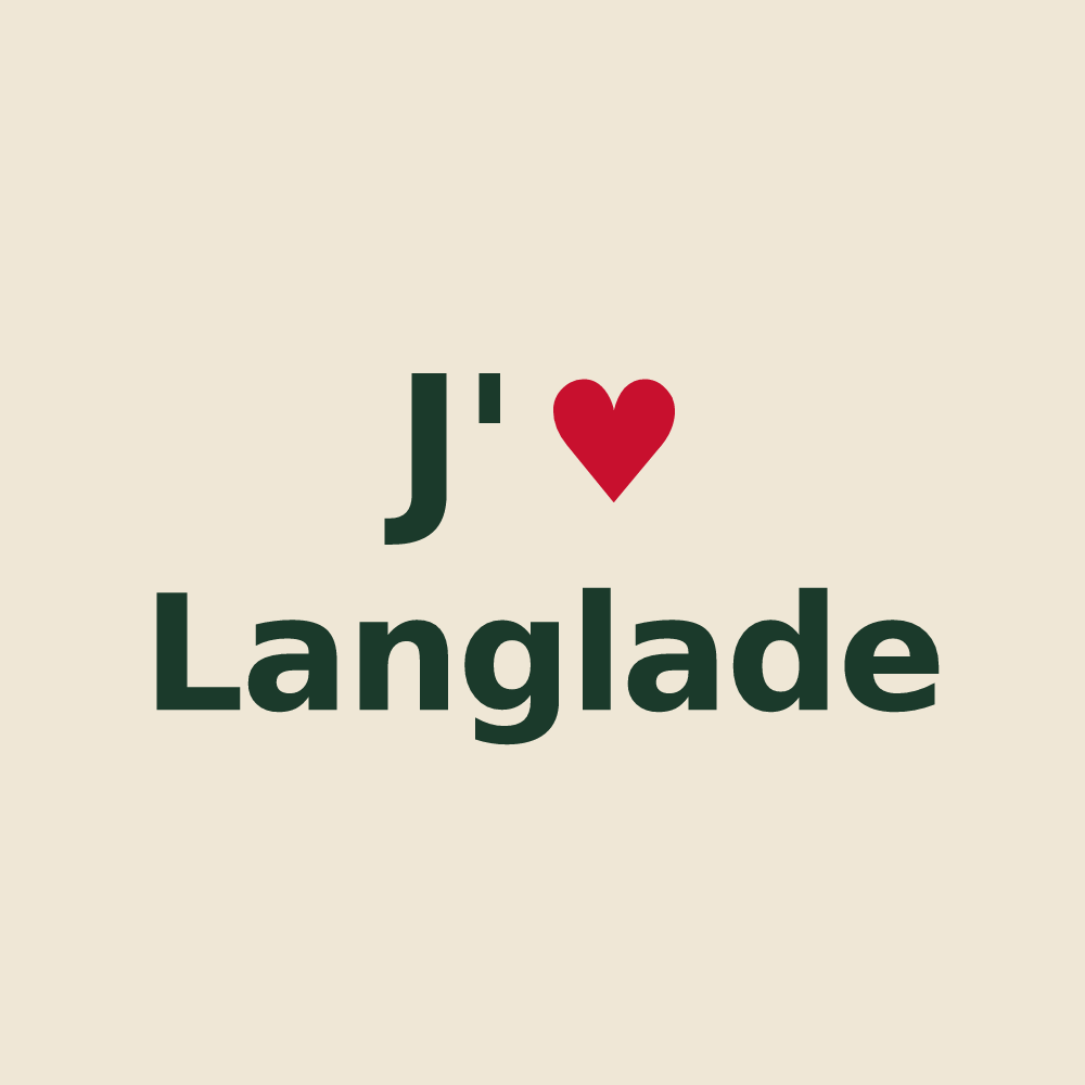 Tote bag personnalisé Langlade — design J'aime Langlade
