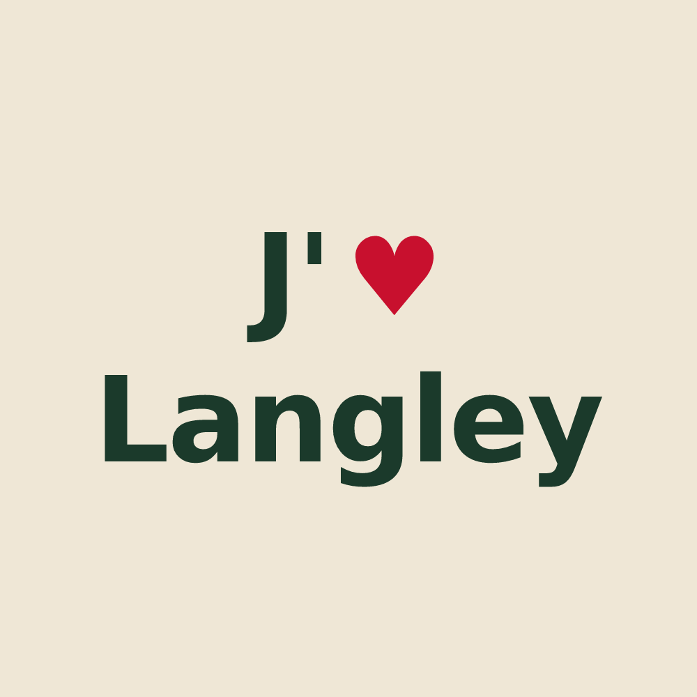 Tote bag personnalisé Langley — design J'aime Langley