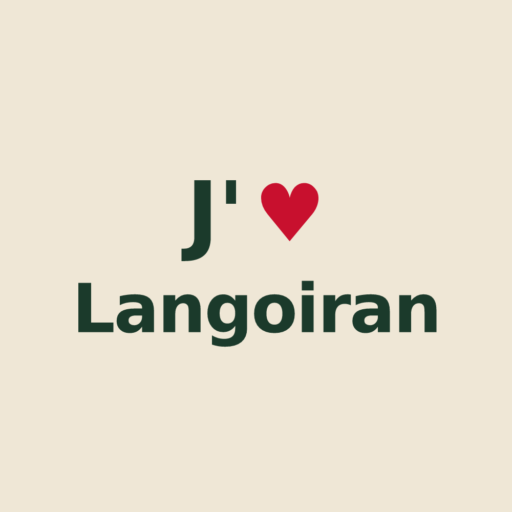 Tote bag personnalisé Langoiran — design « J'aime Langoiran » imprimé sur le tote bag