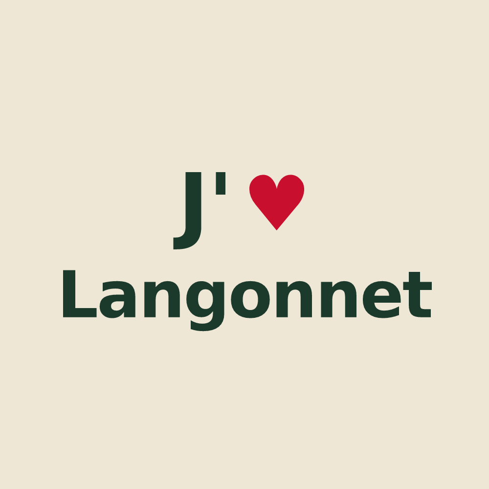 Tote bag personnalisé Langonnet — design J'aime Langonnet