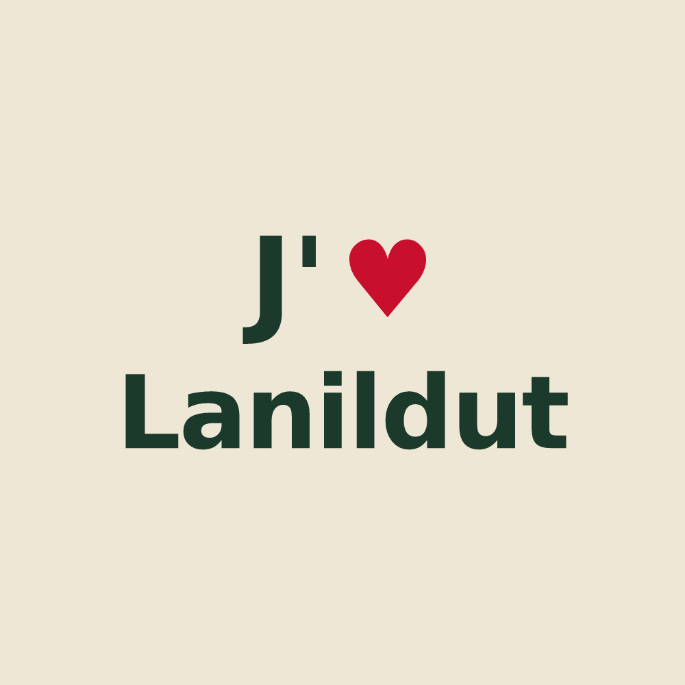 Tote bag personnalisé Lanildut — design J'aime Lanildut