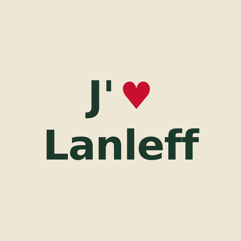 Tote bag personnalisé Lanleff — design « J'aime Lanleff » imprimé sur le tote bag