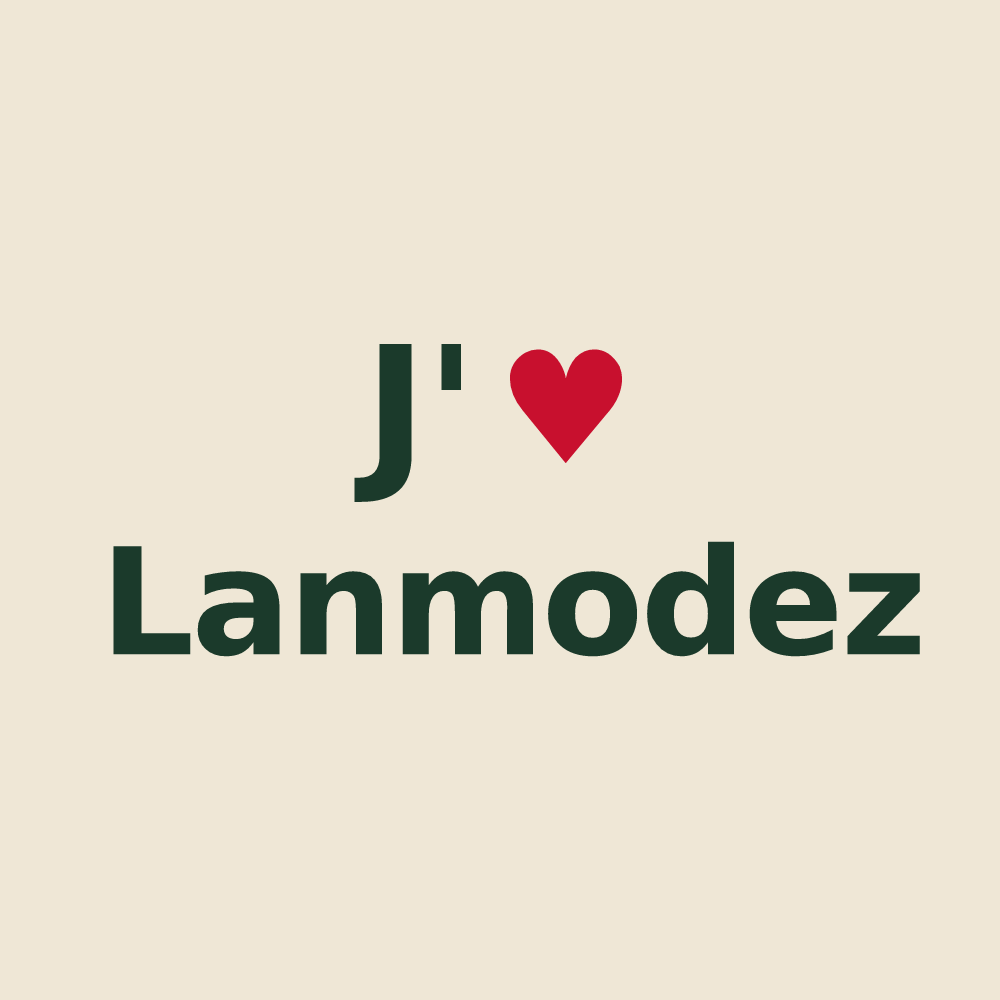Tote bag personnalisé Lanmodez — design J'aime Lanmodez
