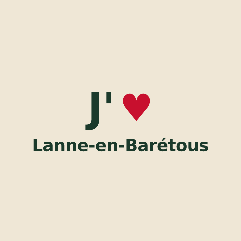 Tote bag personnalisé Lanne-en-Barétous — design J'aime Lanne-en-Barétous
