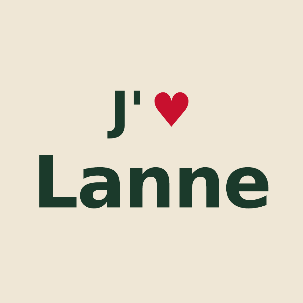 Tote bag personnalisé Lanne — design « J'aime Lanne » imprimé sur le tote bag