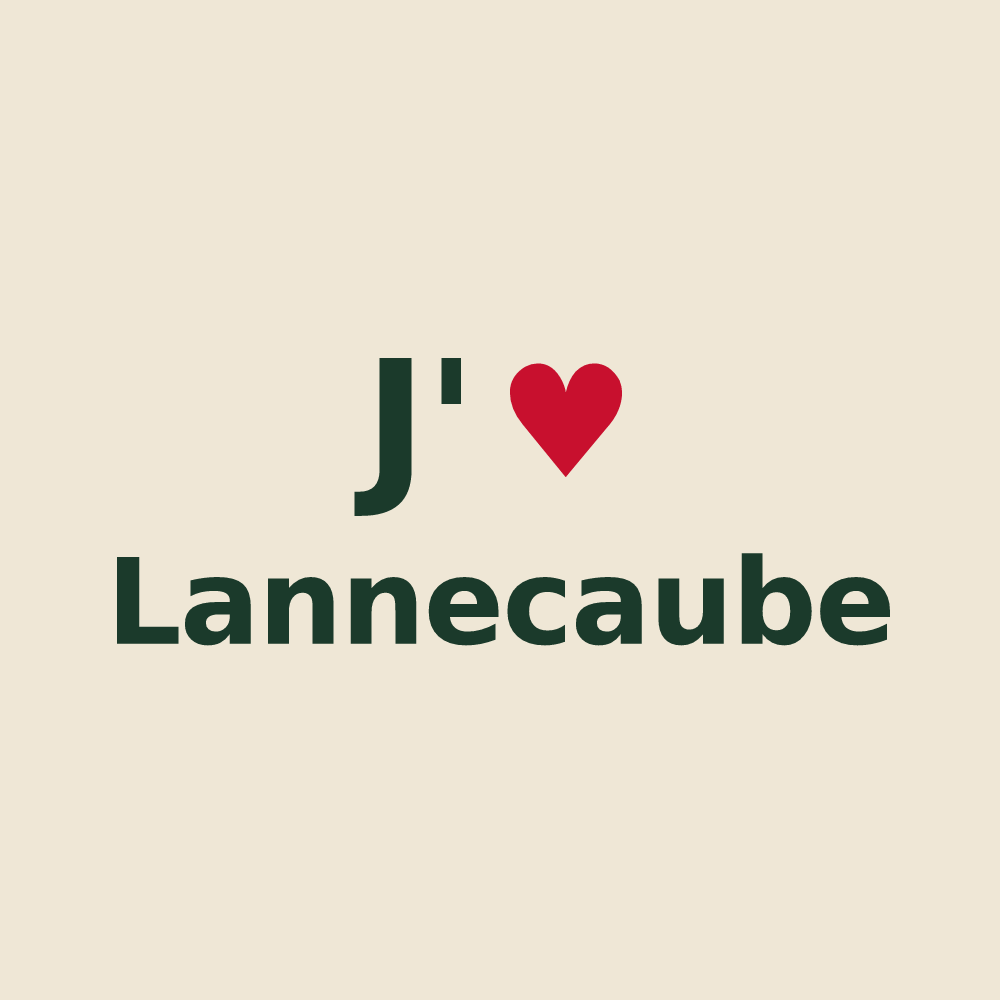 Tote bag personnalisé Lannecaube — design J'aime Lannecaube