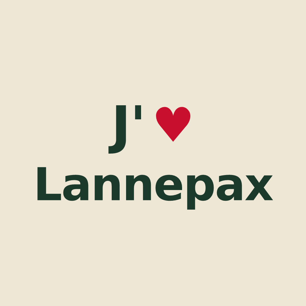 Tote bag personnalisé Lannepax — design J'aime Lannepax