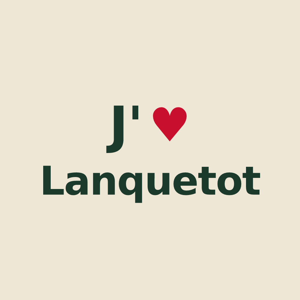 Tote bag personnalisé Lanquetot — design J'aime Lanquetot
