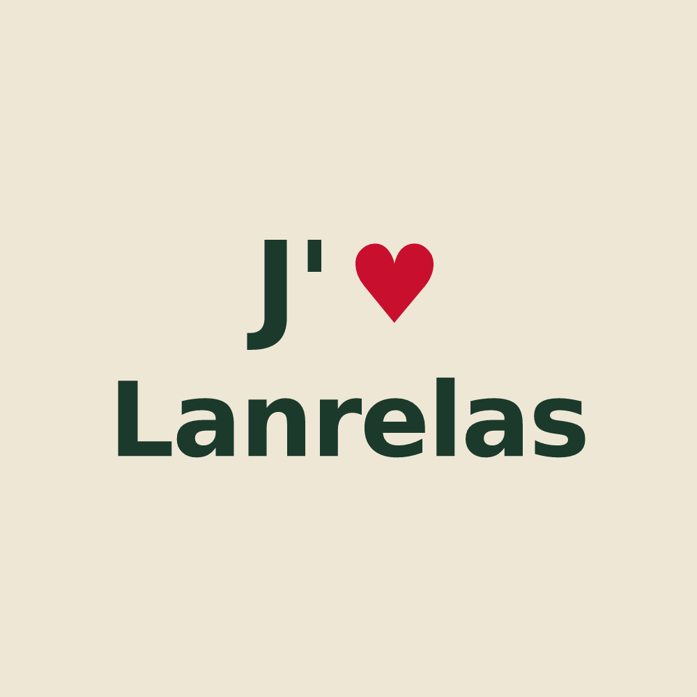 Tote bag personnalisé Lanrelas — design J'aime Lanrelas