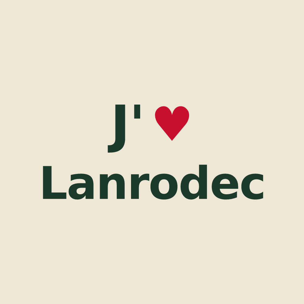 Tote bag personnalisé Lanrodec — design J'aime Lanrodec
