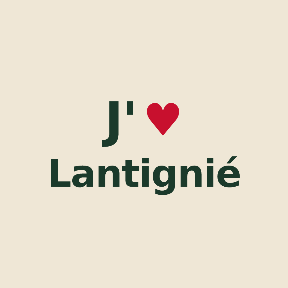 Tote bag personnalisé Lantignié — design J'aime Lantignié