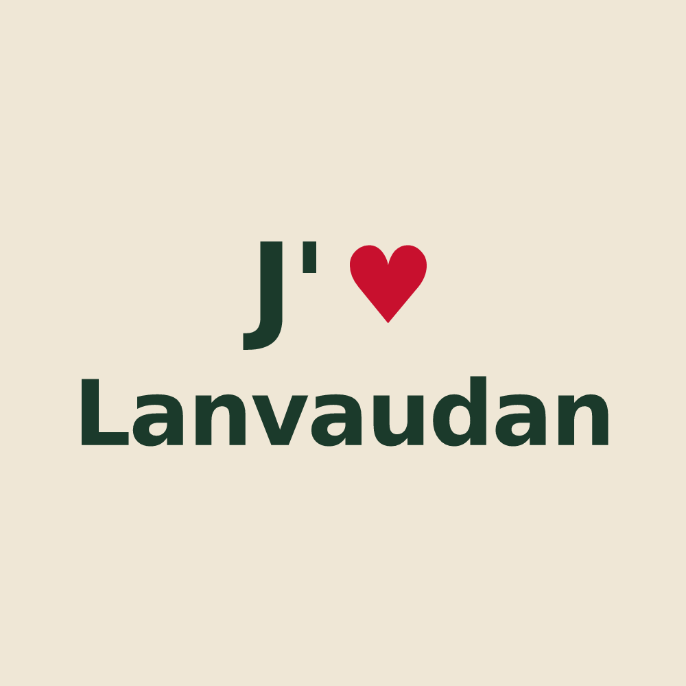 Tote bag personnalisé Lanvaudan — design J'aime Lanvaudan