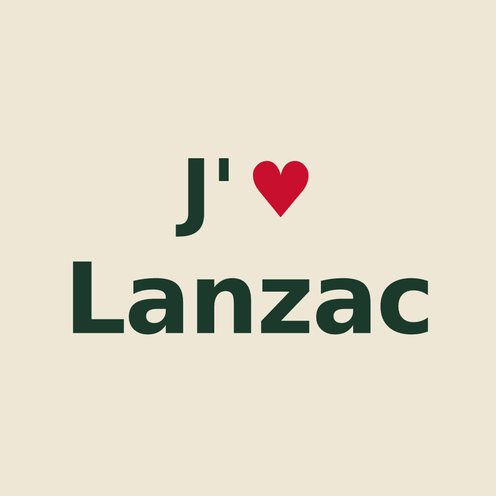 Tote bag personnalisé Lanzac — design J'aime Lanzac