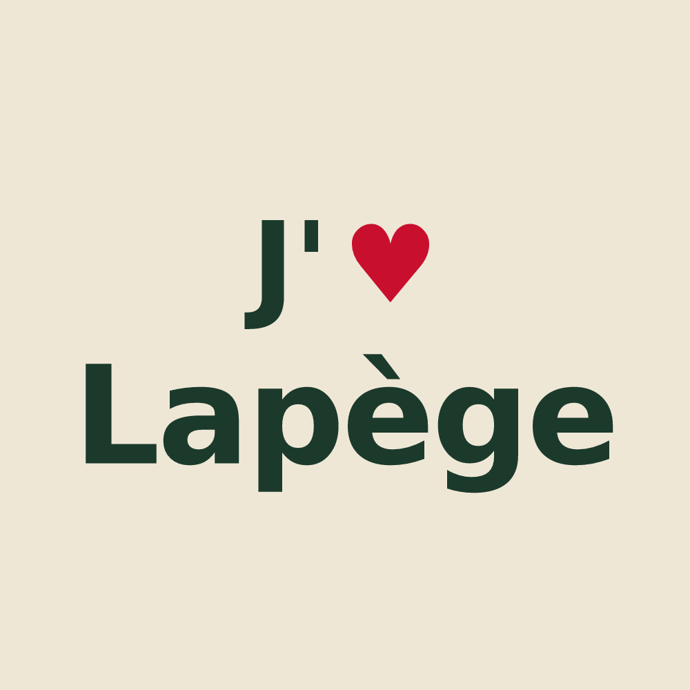 Tote bag personnalisé Lapège — design J'aime Lapège