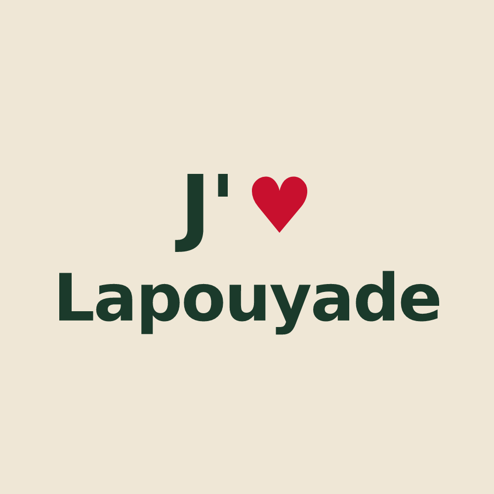 Tote bag personnalisé Lapouyade — design J'aime Lapouyade
