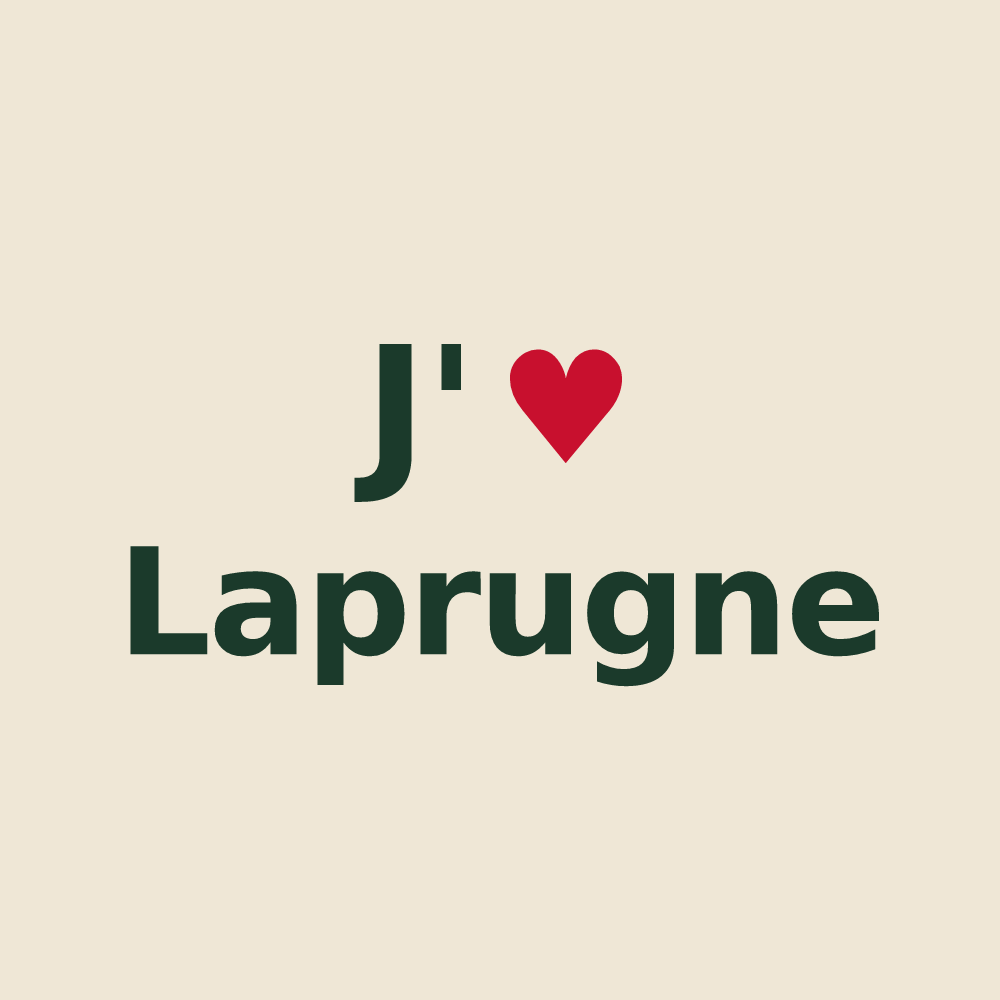 Tote bag personnalisé Laprugne — design J'aime Laprugne
