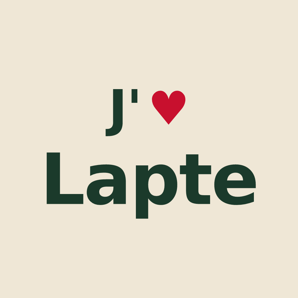 Tote bag personnalisé Lapte — design J'aime Lapte