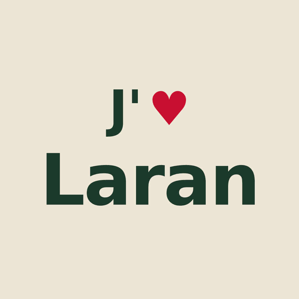 Tote bag personnalisé Laran — design « J'aime Laran » imprimé sur le tote bag