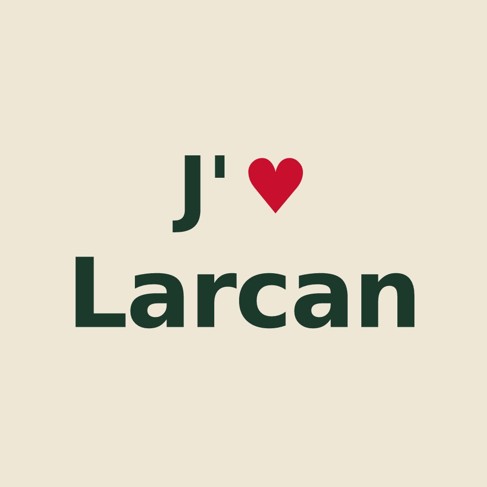 Tote bag personnalisé Larcan — design J'aime Larcan