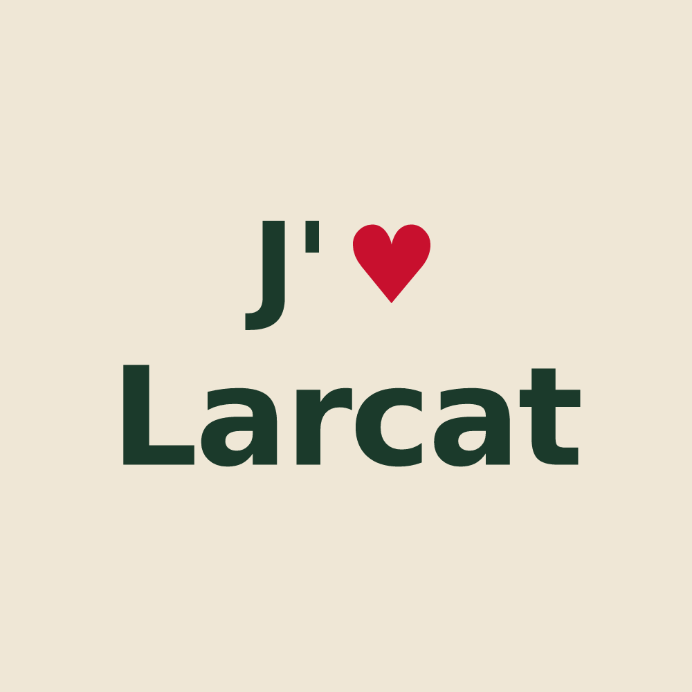 Tote bag personnalisé Larcat — design J'aime Larcat