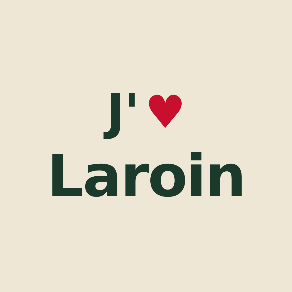 Tote bag personnalisé Laroin — design J'aime Laroin