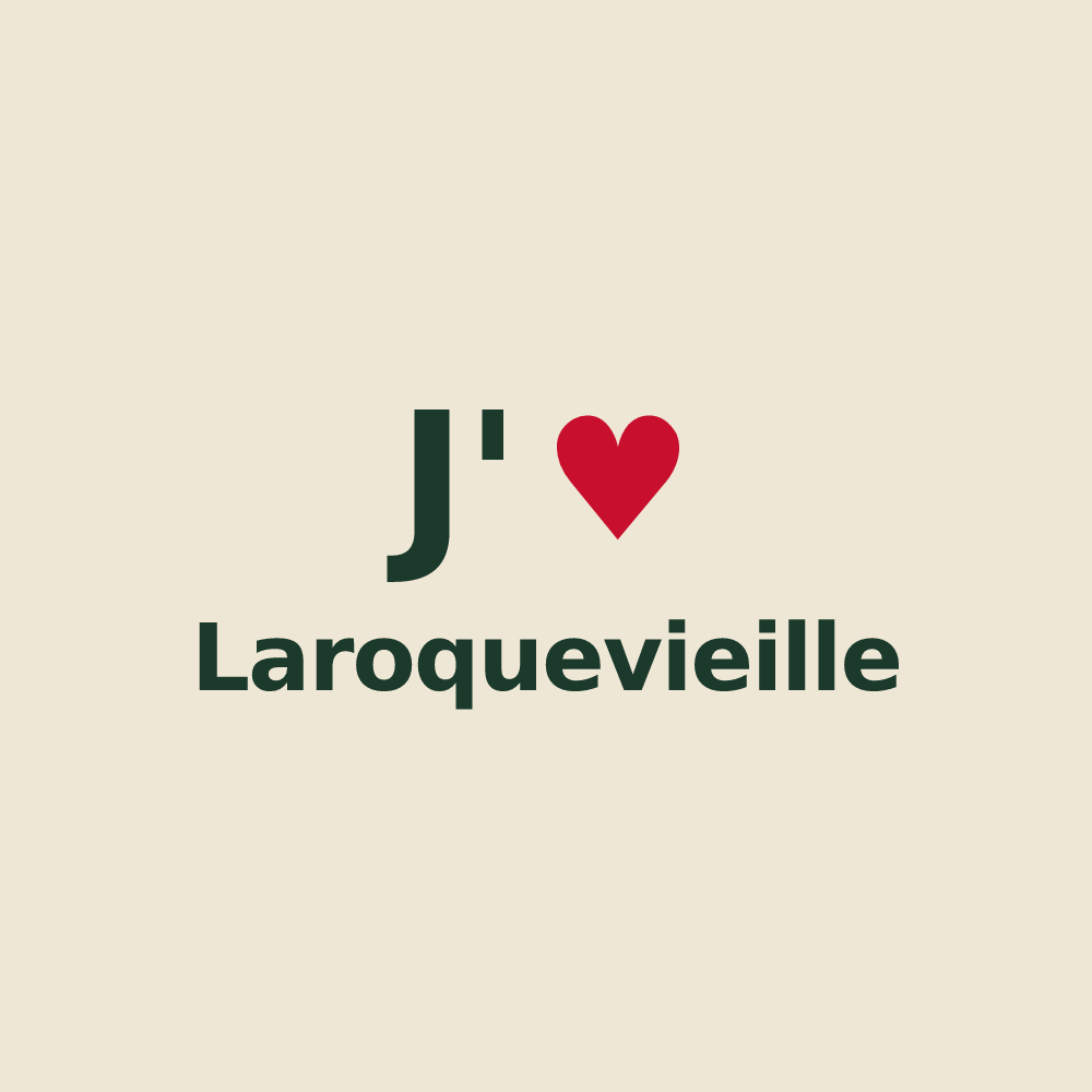Tote bag personnalisé Laroquevieille — design J'aime Laroquevieille