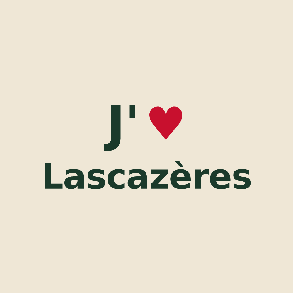 Tote bag personnalisé Lascazères — design J'aime Lascazères