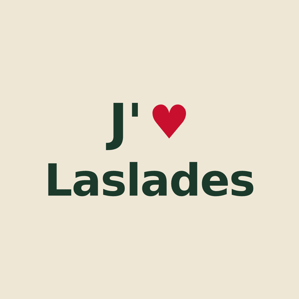 Tote bag personnalisé Laslades — design J'aime Laslades