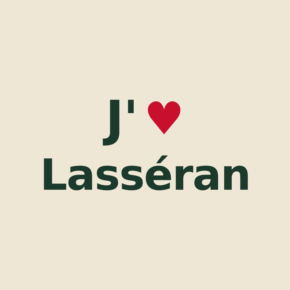 Tote bag personnalisé Lasséran — design J'aime Lasséran