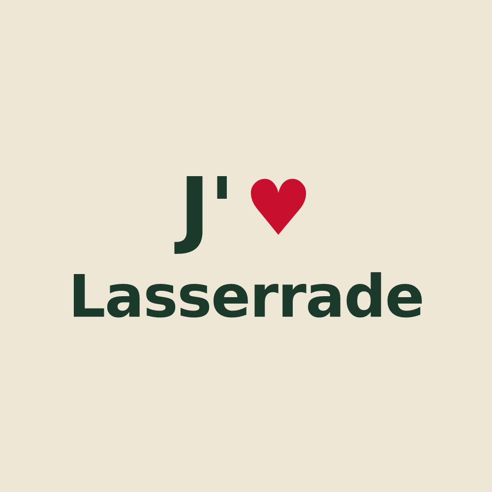 Tote bag personnalisé Lasserrade — design J'aime Lasserrade