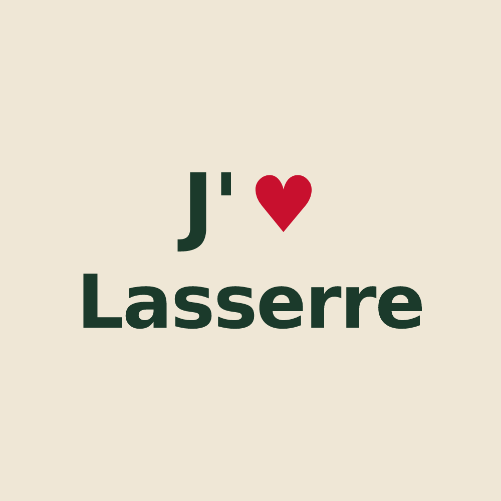Tote bag personnalisé Lasserre — design J'aime Lasserre