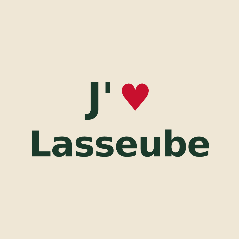 Tote bag personnalisé Lasseube — design J'aime Lasseube